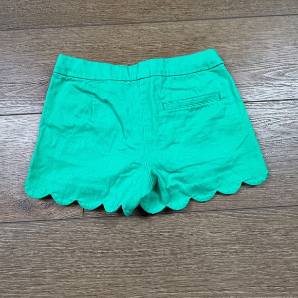 J. Crew Crewcuts Scallop Edge Chino Shorts Green Sz 8 Preppy Adjustable - Picture 4 of 7